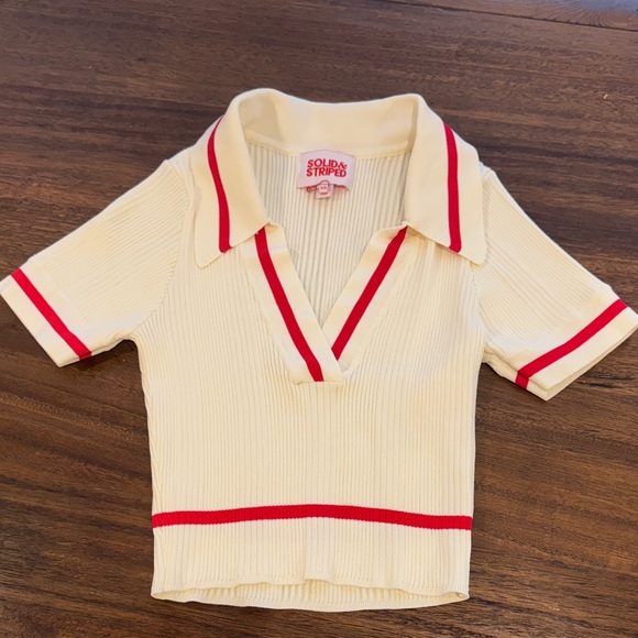 SOLID & STRIPED never worn cropped polo top. - Picture 1 of 2